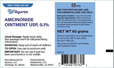 Package Label – Principal Display Panel – 60 G Container (Amcinonide Tube Label)